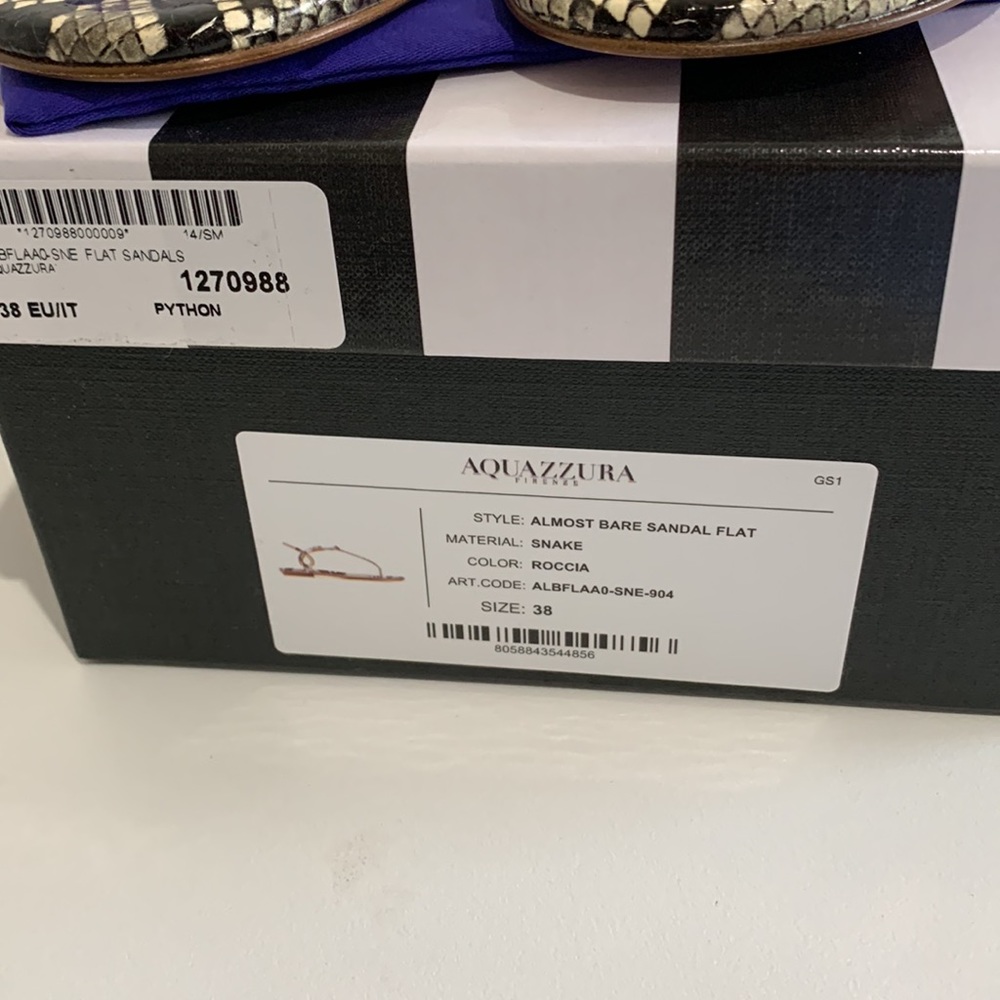 NWT Aquazzura “Almost bare” python sandal sz38 - Picture 2 of 8